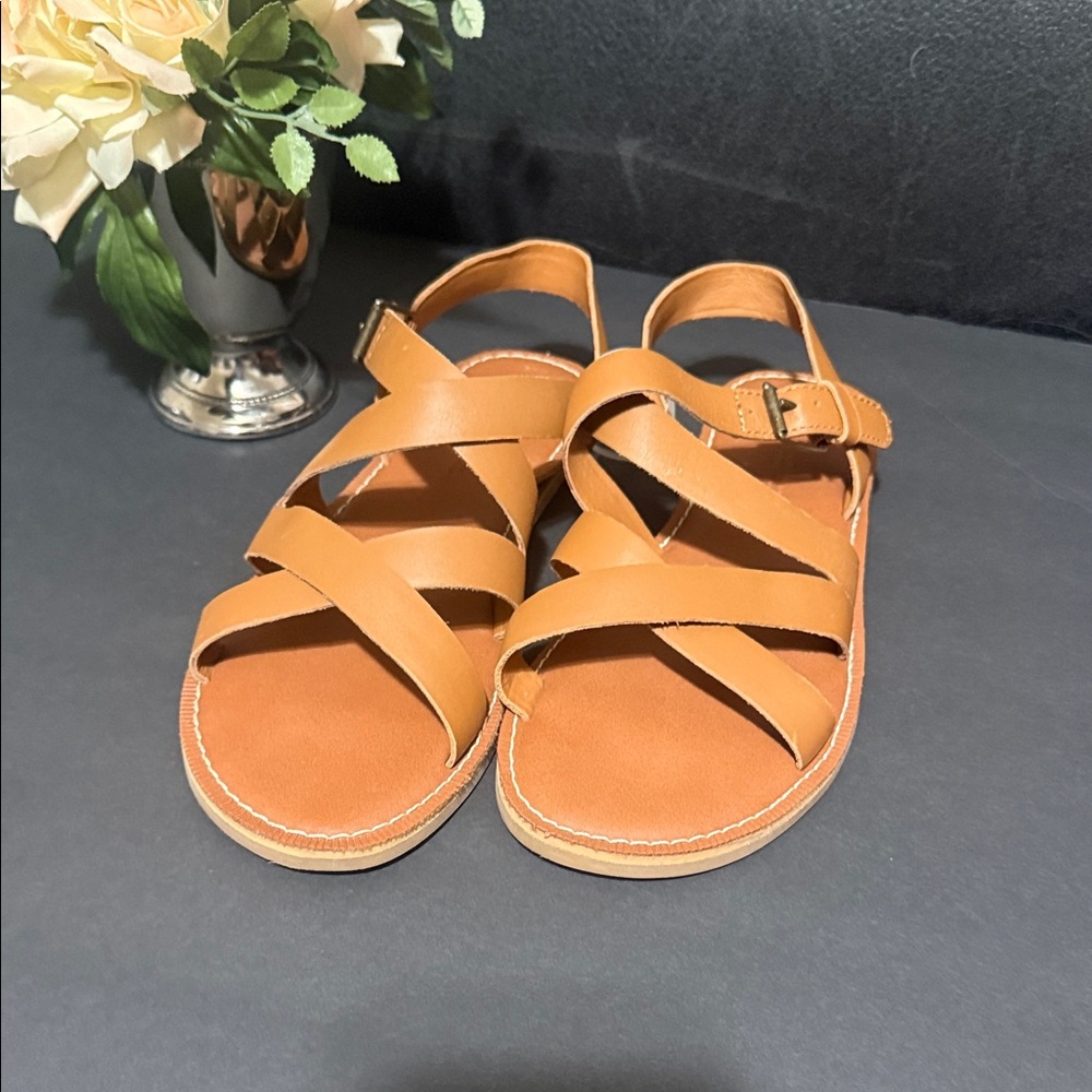 Toms Brown Strappy Sandals